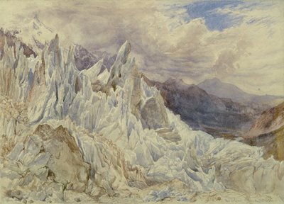 Mer de Glace、1856年（グラファイトの上に紙、グワッシュを紙に塗ったもの） 作： Henry Moore